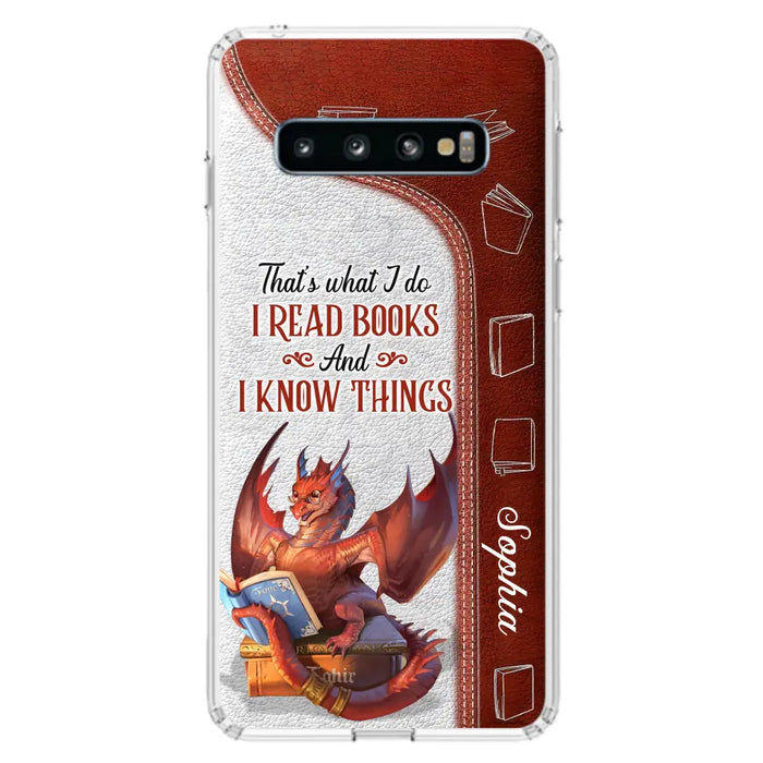 Personalized Red Book Dragon Phone Case - Gift Idea For Book Lovers - That's What I Do I Read Books And I Know Things - Case For iPhone/Samsung