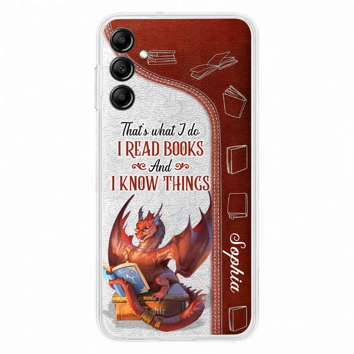 Personalized Red Book Dragon Phone Case - Gift Idea For Book Lovers - That's What I Do I Read Books And I Know Things - Case For iPhone/Samsung