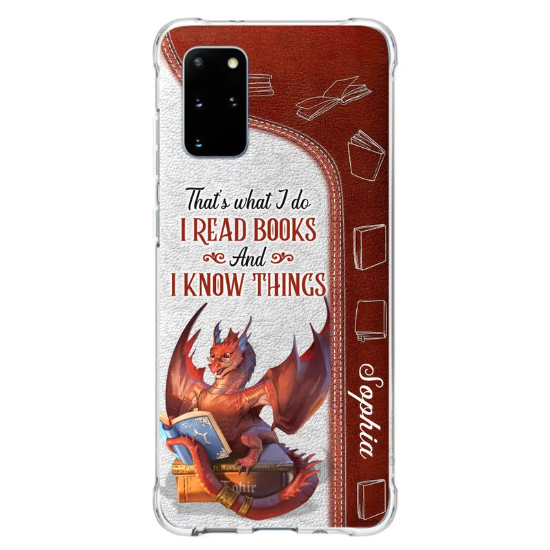 Personalized Red Book Dragon Phone Case - Gift Idea For Book Lovers - That's What I Do I Read Books And I Know Things - Case For iPhone/Samsung