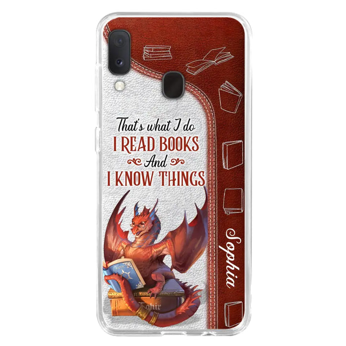 Personalized Red Book Dragon Phone Case - Gift Idea For Book Lovers - That's What I Do I Read Books And I Know Things - Case For iPhone/Samsung