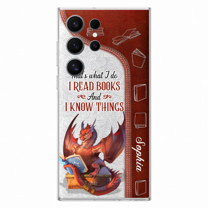 Personalized Red Book Dragon Phone Case - Gift Idea For Book Lovers - That's What I Do I Read Books And I Know Things - Case For iPhone/Samsung
