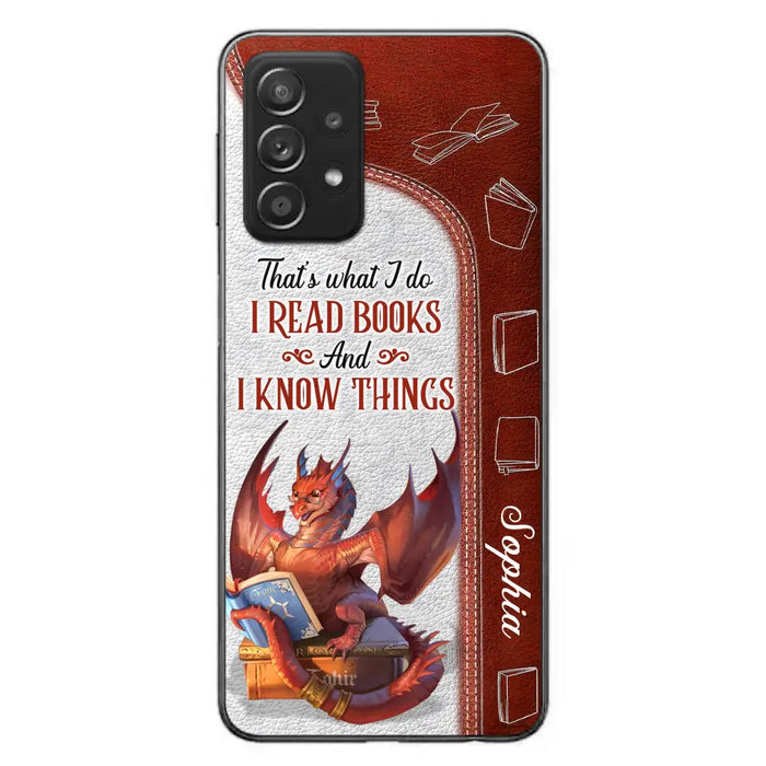 Personalized Red Book Dragon Phone Case - Gift Idea For Book Lovers - That's What I Do I Read Books And I Know Things - Case For iPhone/Samsung