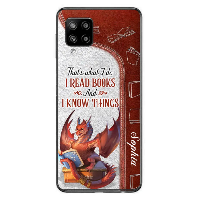 Personalized Red Book Dragon Phone Case - Gift Idea For Book Lovers - That's What I Do I Read Books And I Know Things - Case For iPhone/Samsung