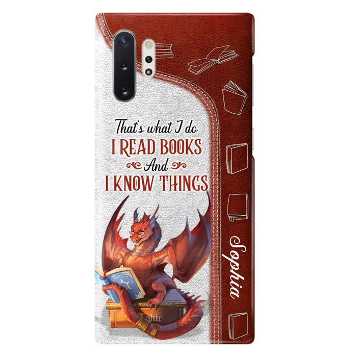 Personalized Red Book Dragon Phone Case - Gift Idea For Book Lovers - That's What I Do I Read Books And I Know Things - Case For iPhone/Samsung