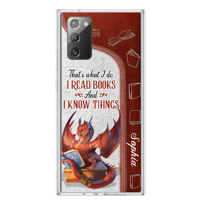 Personalized Red Book Dragon Phone Case - Gift Idea For Book Lovers - That's What I Do I Read Books And I Know Things - Case For iPhone/Samsung