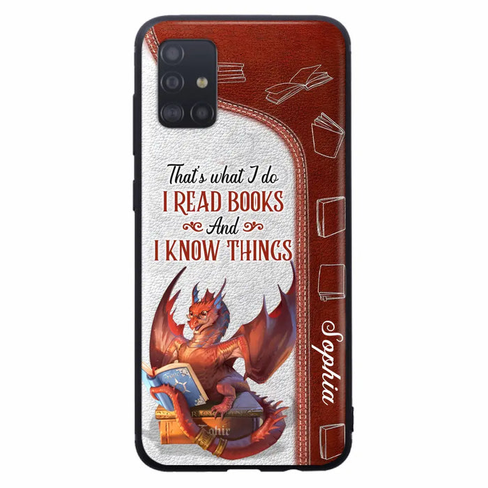 Personalized Red Book Dragon Phone Case - Gift Idea For Book Lovers - That's What I Do I Read Books And I Know Things - Case For iPhone/Samsung