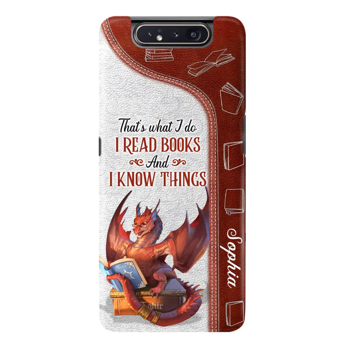 Personalized Red Book Dragon Phone Case - Gift Idea For Book Lovers - That's What I Do I Read Books And I Know Things - Case For iPhone/Samsung