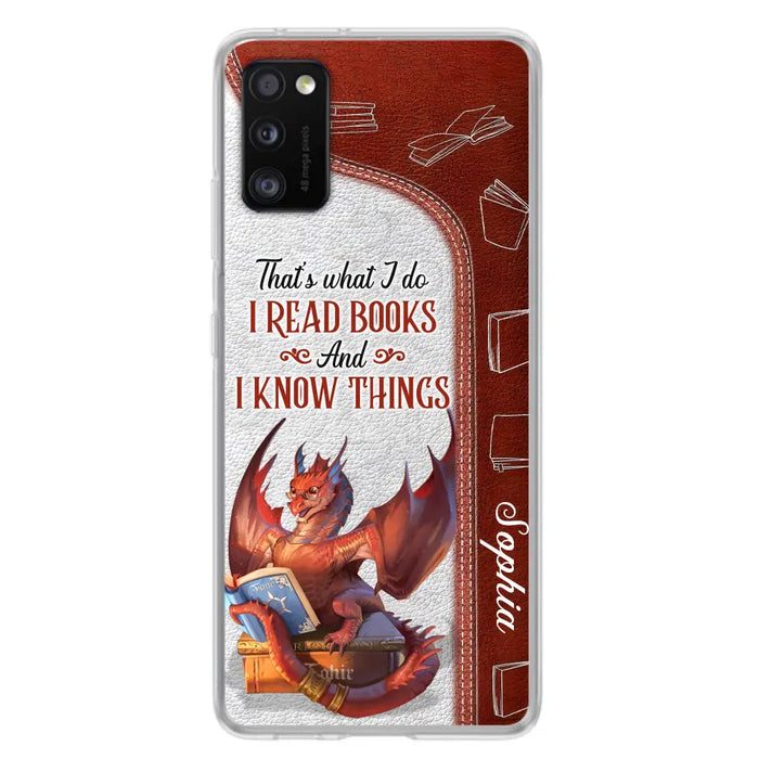 Personalized Red Book Dragon Phone Case - Gift Idea For Book Lovers - That's What I Do I Read Books And I Know Things - Case For iPhone/Samsung