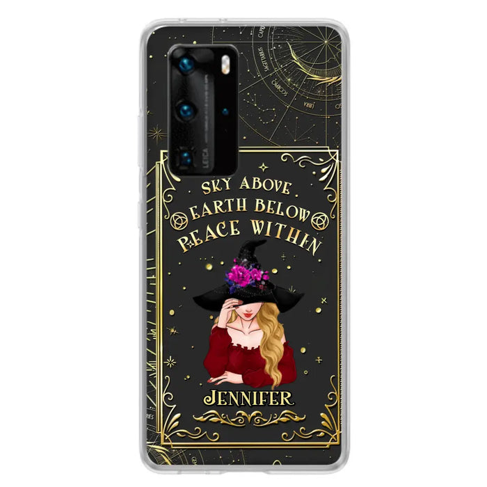 Custom Personalized Witch Tarrot Card Phone Case - Gift Idea For Witch/ Tarrot Lover - Sky Above Earth Below Peace Within - Case For Xiaomi/ Oppo/ Huawei