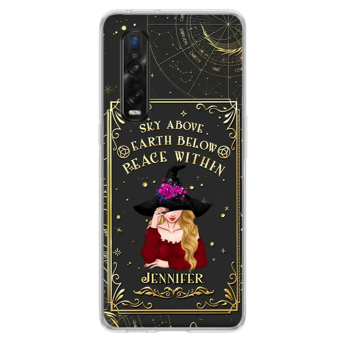 Custom Personalized Witch Tarrot Card Phone Case - Gift Idea For Witch/ Tarrot Lover - Sky Above Earth Below Peace Within - Case For Xiaomi/ Oppo/ Huawei