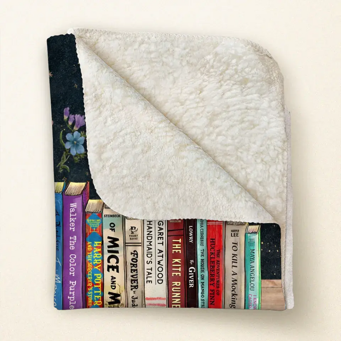 Personalized Reading Girl Quilt/Fleece Throw Blanket - Gift Idea For Book Lover