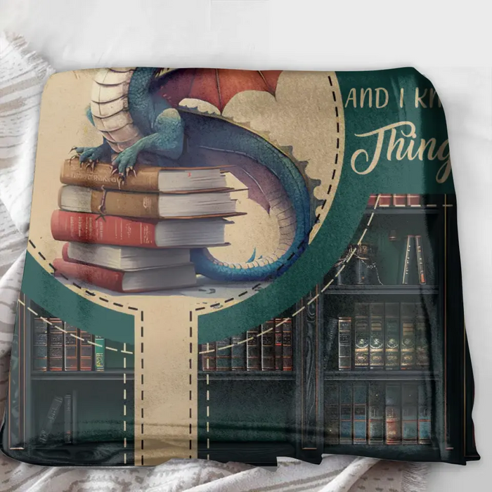 Personalized Reading Book Fleece Throw Blanket/Quilt - Gift Idea For Reading Lover - That's What I Do I Read Books And I Know Things