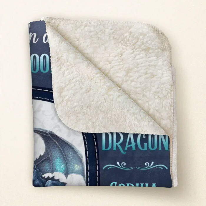 Personalized Book Dragon Quilt/Fleece Throw Blanket - Gift Idea For Book Lover - In A World Of Book Worms Be A Book Dragon