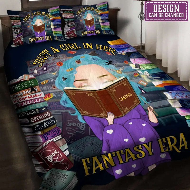 Personalized Reading Book Quilt Bed Sets - Gift Idea For Books Lover - Just A Girl In Her Fantasy Era