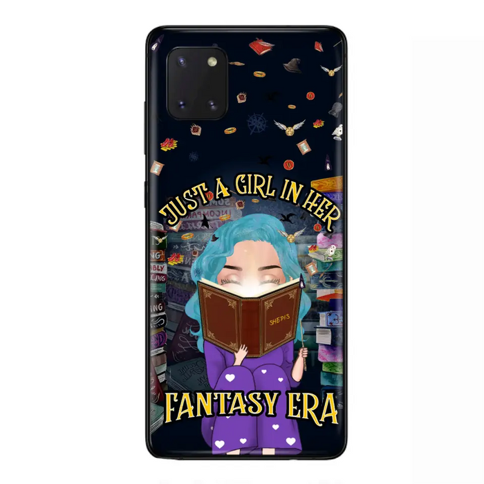 Custom Personalized Reading Book Phone Case - Gift Idea For Book Lovers - Just A Girl In Her Fantasy Era - Case For iPhone/ Samsung