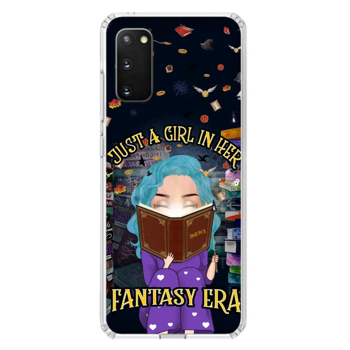 Custom Personalized Reading Book Phone Case - Gift Idea For Book Lovers - Just A Girl In Her Fantasy Era - Case For iPhone/ Samsung