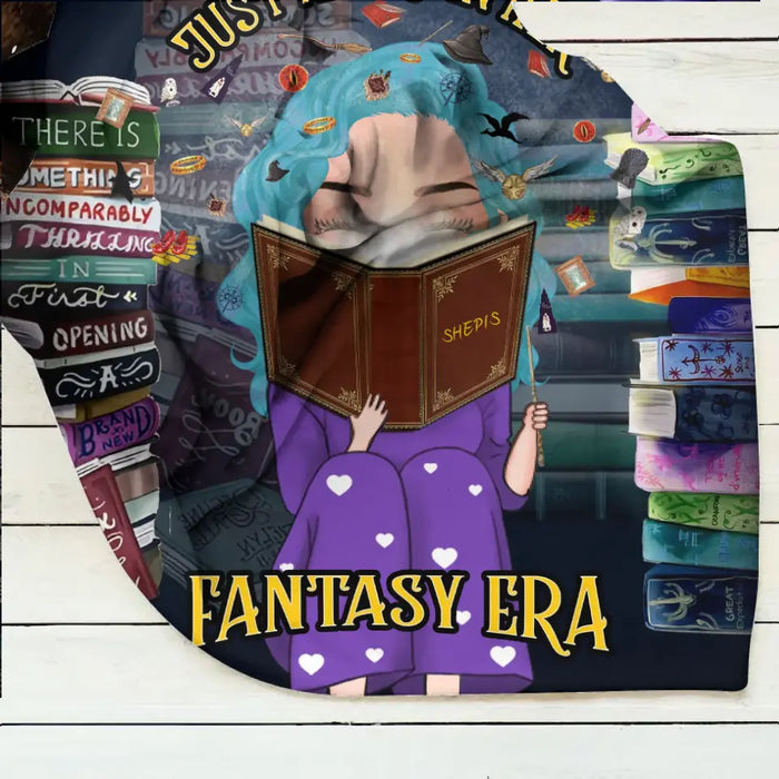 Personalized Reading Book Quilt/Fleece Throw Blanket - Gift Idea For Books Lover - Just A Girl In Her Fantasy Era