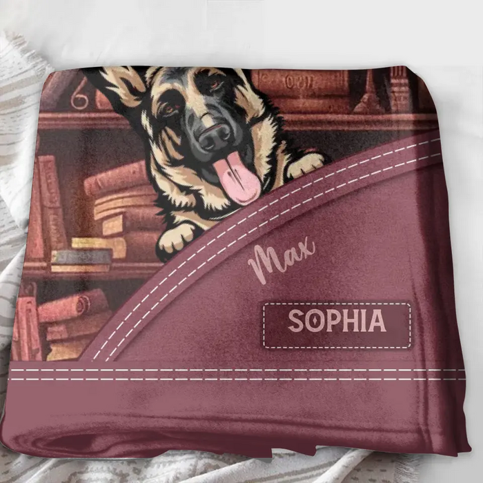 Personalized Dogs Fleece Throw Blanket/Quilt - Gift Idea For Dog Lovers - Just A Girl Who Loves Books And Dogs