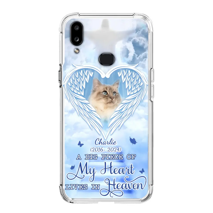 Custom Personalized Memorial Pet Phone Case - Upload Photo - Memorial Gift Idea For Pet Owner - A Big Piece Of My Heart Lives In Heaven - Case For iPhone/ Samsung