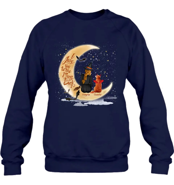 Personalized Witch Dog T-shirt/Long Sleeve/Sweatshirt/Hoodie - Gift Idea For Dog Lover - I Love You To The Moon & Back