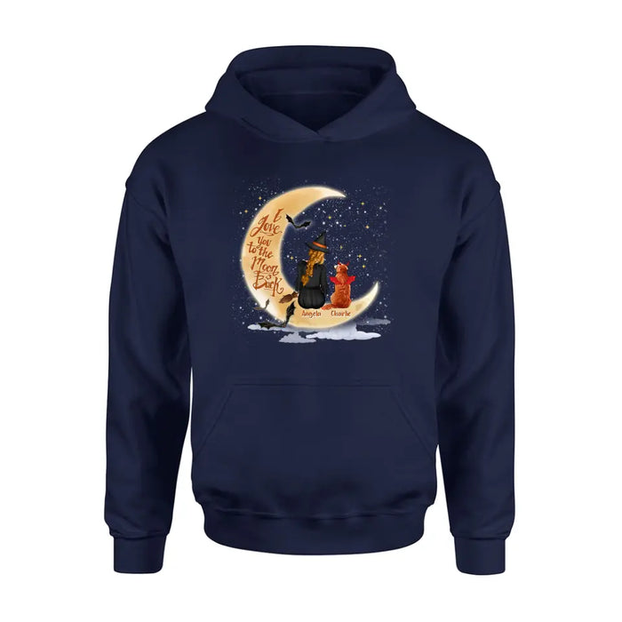 Personalized Witch Dog T-shirt/Long Sleeve/Sweatshirt/Hoodie - Gift Idea For Dog Lover - I Love You To The Moon & Back