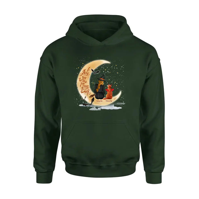 Personalized Witch Dog T-shirt/Long Sleeve/Sweatshirt/Hoodie - Gift Idea For Dog Lover - I Love You To The Moon & Back