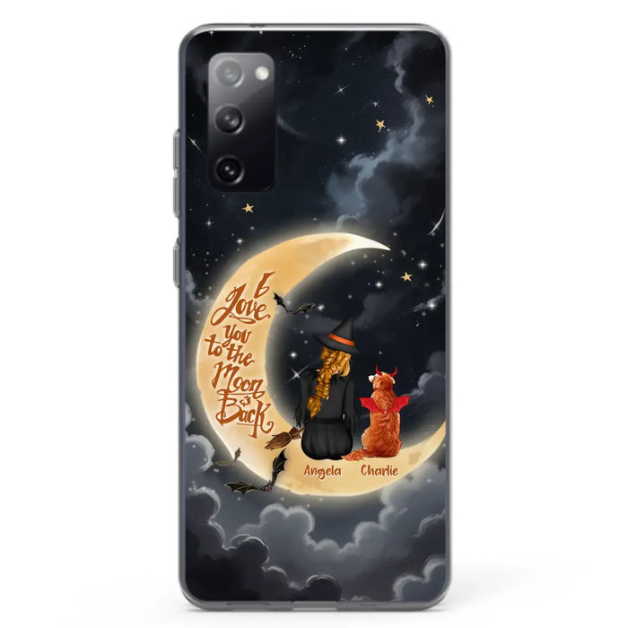 Custom Personalized Witch Dog Phone Case - Gift Idea To Dog Mom/ Dog Lover - I Love You To The Moon And Back - Case For Xiaomi/ Oppo/ Huawei