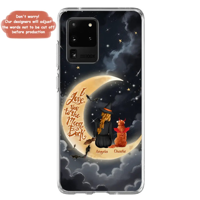 Custom Personalized Witch Dog Phone Case - Gift Idea To Dog Mom/ Dog Lover - I Love You To The Moon And Back - Case For Xiaomi/ Oppo/ Huawei