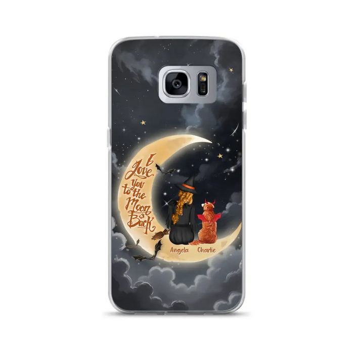 Custom Personalized Witch Dog Phone Case - Gift Idea To Dog Mom/ Dog Lover - I Love You To The Moon And Back - Case For Xiaomi/ Oppo/ Huawei