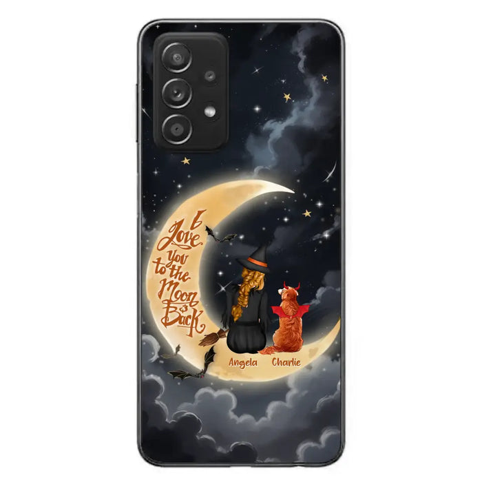 Custom Personalized Witch Dog Phone Case - Gift Idea To Dog Mom/ Dog Lover - I Love You To The Moon And Back - Case For Xiaomi/ Oppo/ Huawei