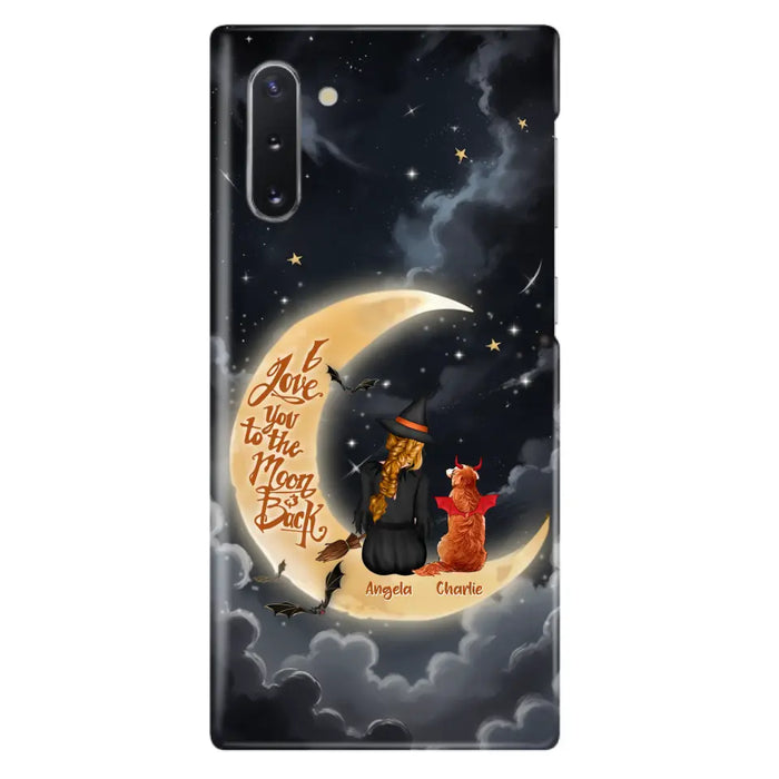 Custom Personalized Witch Dog Phone Case - Gift Idea To Dog Mom/ Dog Lover - I Love You To The Moon And Back - Case For Xiaomi/ Oppo/ Huawei