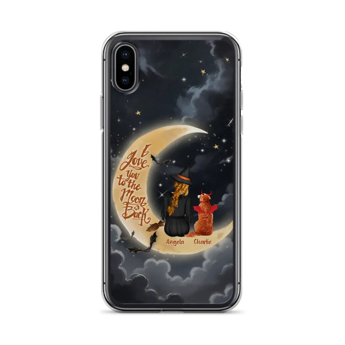 Custom Personalized Witch Dog Phone Case - Gift Idea To Dog Mom/ Dog Lover - I Love You To The Moon And Back - Case For Xiaomi/ Oppo/ Huawei