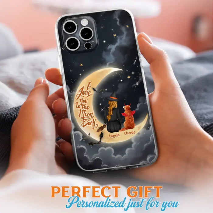 Custom Personalized Witch Dog Phone Case - Gift Idea To Dog Mom/ Dog Lover - I Love You To The Moon And Back - Case For Xiaomi/ Oppo/ Huawei