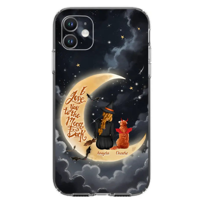 Custom Personalized Witch Dog Phone Case - Gift Idea To Dog Mom/ Dog Lover - I Love You To The Moon And Back - Case For Xiaomi/ Oppo/ Huawei