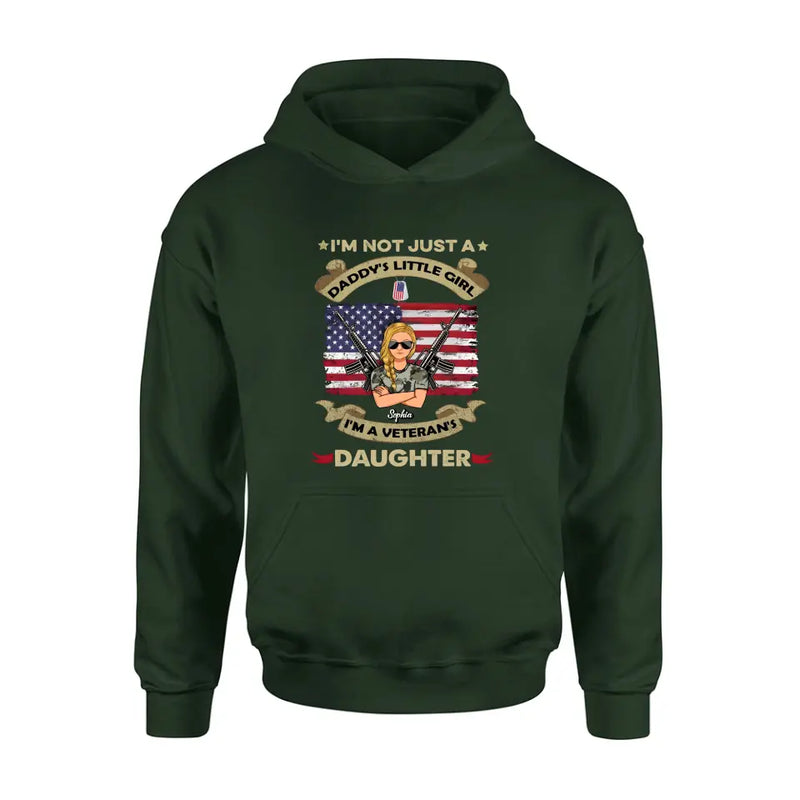 Personalized Veteran's Daughter T-Shirt/Long Sleeve/Sweatshirt/Hoodie - Gift Idea For Veteran - I'm Not Just A Daddy's Little Girl I'm A Veteran's Daughter