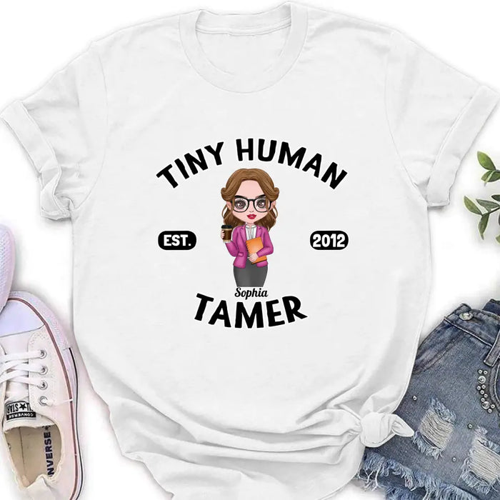 Personalized Tiny Human Tamer Shirt/Hoodie - Gift Idea To Friends/Daughter/Mom