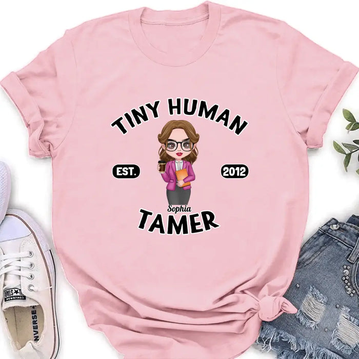 Personalized Tiny Human Tamer Shirt/Hoodie - Gift Idea To Friends/Daughter/Mom