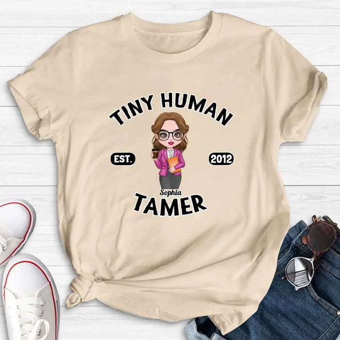 Personalized Tiny Human Tamer Shirt/Hoodie - Gift Idea To Friends/Daughter/Mom