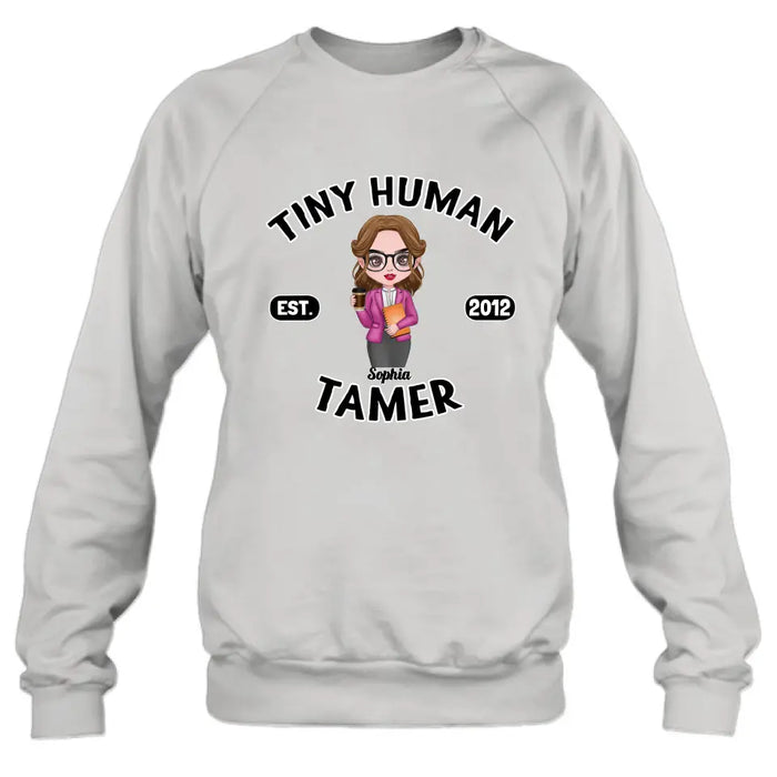 Personalized Tiny Human Tamer Shirt/Hoodie - Gift Idea To Friends/Daughter/Mom