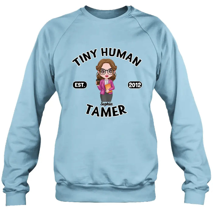 Personalized Tiny Human Tamer Shirt/Hoodie - Gift Idea To Friends/Daughter/Mom