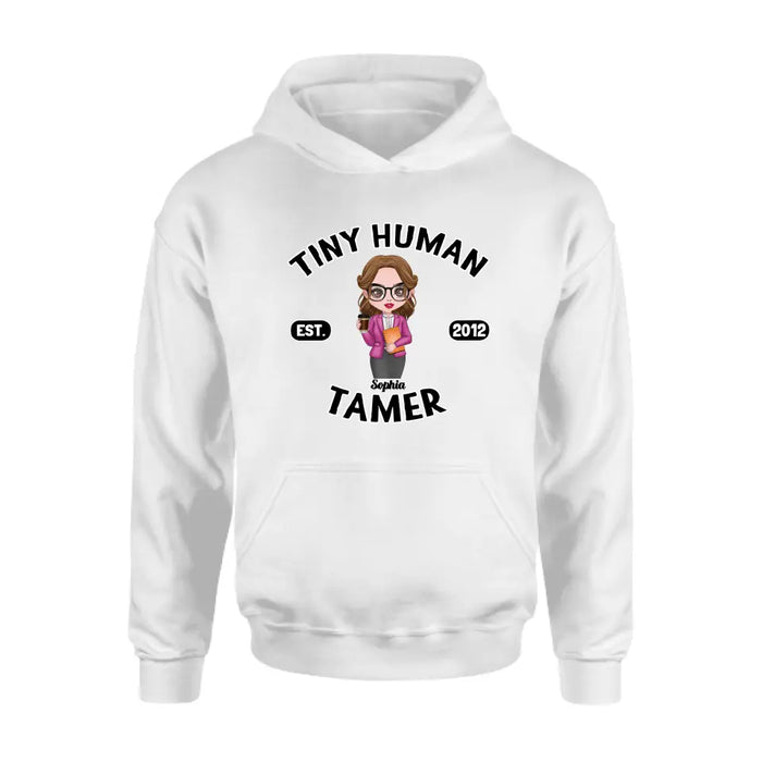 Personalized Tiny Human Tamer Shirt/Hoodie - Gift Idea To Friends/Daughter/Mom