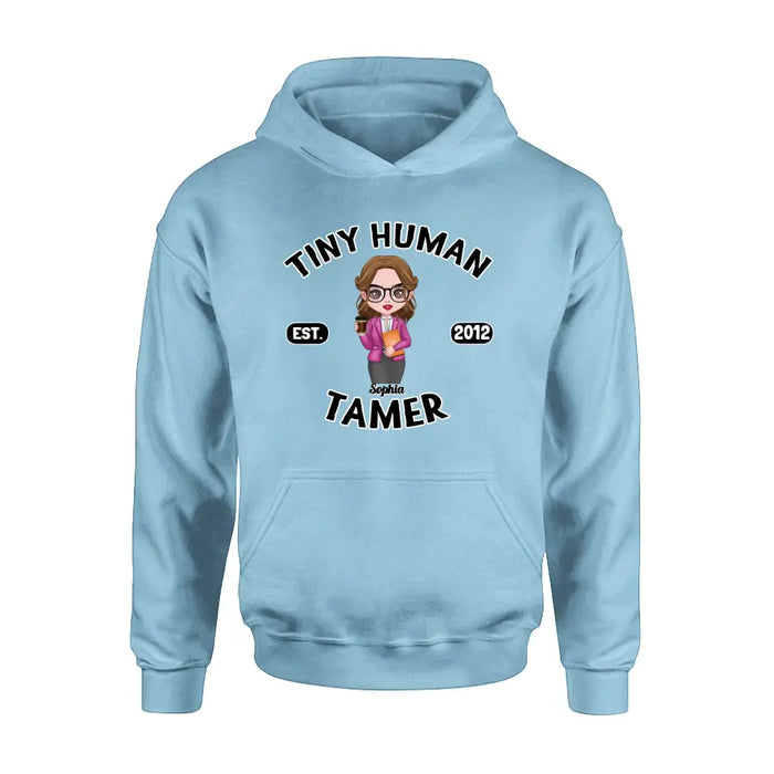 Personalized Tiny Human Tamer Shirt/Hoodie - Gift Idea To Friends/Daughter/Mom