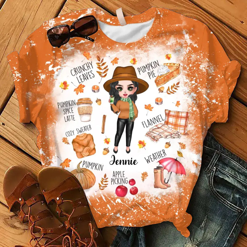 Personalized Fall 3D T-shirt - Gift Idea For Friend - Pumpkin Spice Latte
