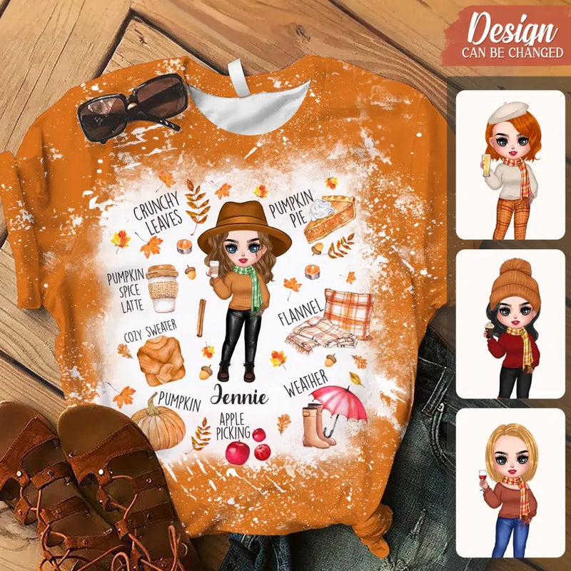 Personalized Fall 3D T-shirt - Gift Idea For Friend - Pumpkin Spice Latte
