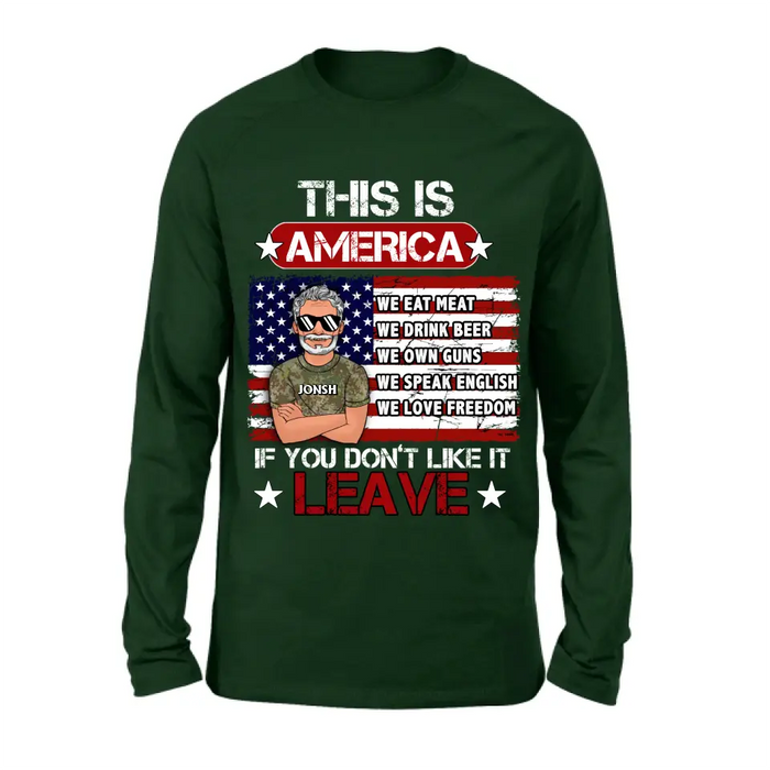 Personalized Veteran T-Shirt/Long Sleeve/Sweatshirt/Hoodie - Gift Idea For Veteran - This Is America