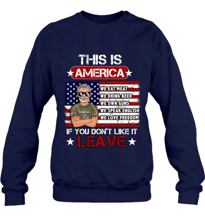Personalized Veteran T-Shirt/Long Sleeve/Sweatshirt/Hoodie - Gift Idea For Veteran - This Is America