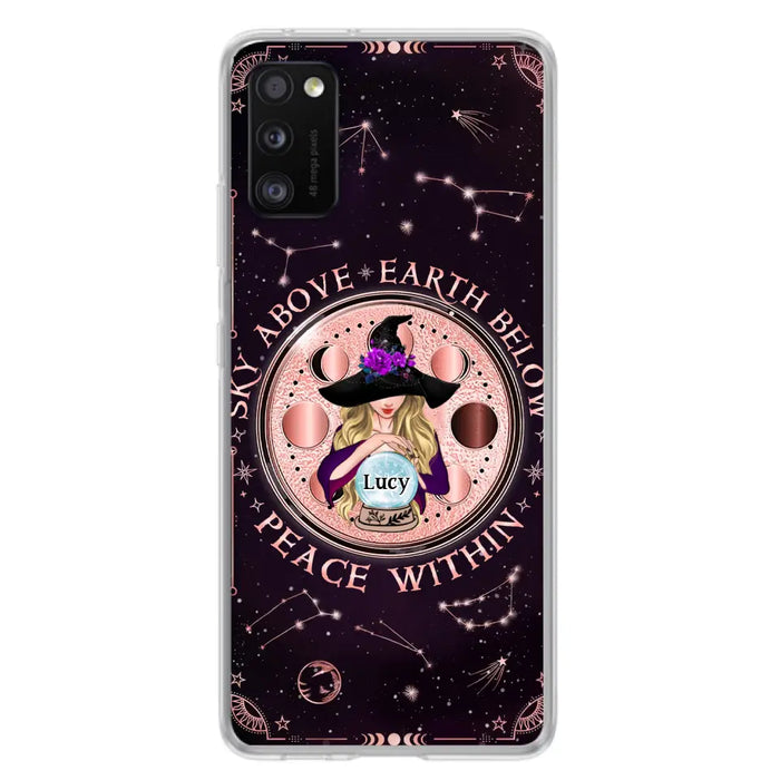 Custom Personalized Witch Phone Case - Gift Idea For Witch Lover - Sky Above Earth Below Peace Within - Case for iPhone/ Samsung