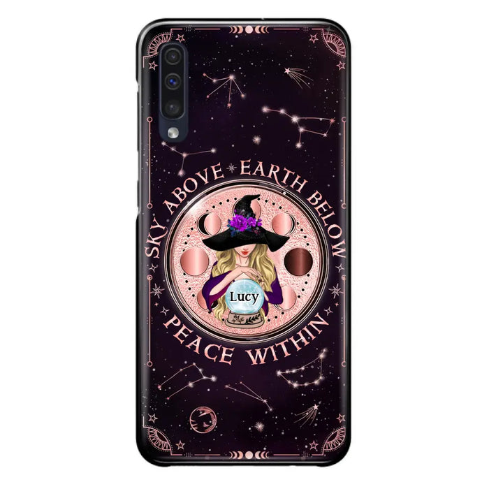 Custom Personalized Witch Phone Case - Gift Idea For Witch Lover - Sky Above Earth Below Peace Within - Case for iPhone/ Samsung