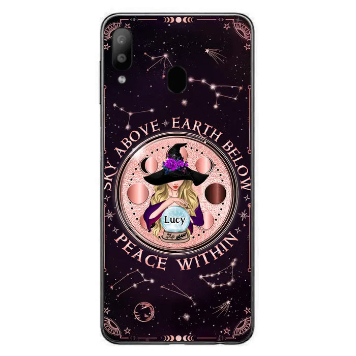 Custom Personalized Witch Phone Case - Gift Idea For Witch Lover - Sky Above Earth Below Peace Within - Case for iPhone/ Samsung