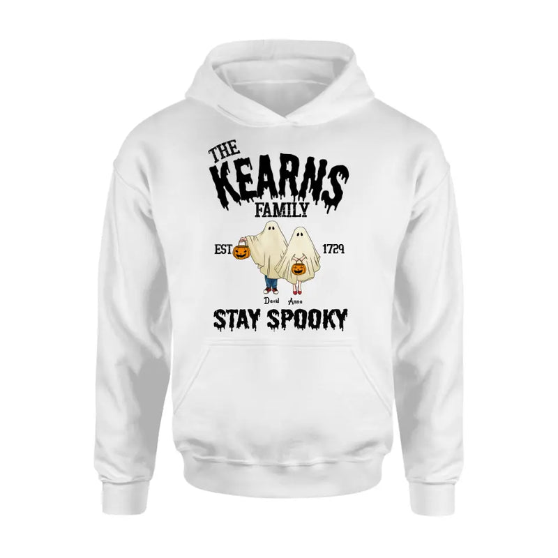 Personalized Spooky Family T-shirt/Long Sleeve/Sweatshirt/Hoodie - Gift Idea For Family/Halloween - Parents/Couple With Up to 3 Kids And 3 Dogs/Cats
